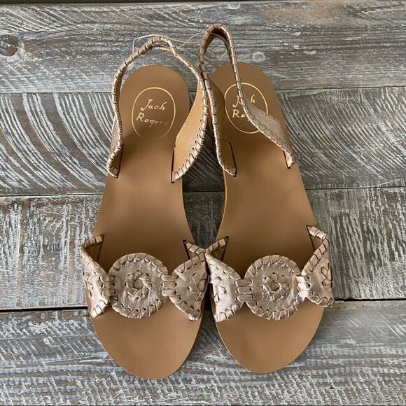 Nwob-jack Roger’s Liliana Metallic Slingback Sandals (Size:7) - Picture 2 of 8